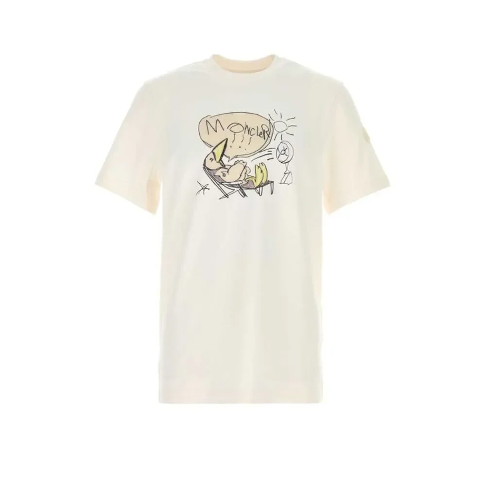Moncler Men Ivory Cotton T-Shirt